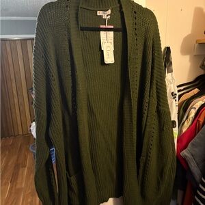 Love Forest Green Knit Cardigan